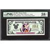 Image 1 : 1991 $5 Disney Dollars Note PMG Choice About Uncirculated 58EPQ