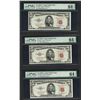 Image 1 : Lot of (3) Consecutive 1953A $5 Legal Tender Notes PMG Choice Uncirculated 64EPQ