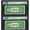 Image 2 : Lot of (2) 1935 $1 Silver Certificate Notes PMG CU64EPQ & AU58EPQ