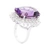 Image 4 : 14KT White Gold Ladies 25.72 ctw Amethyst and Diamond Ring