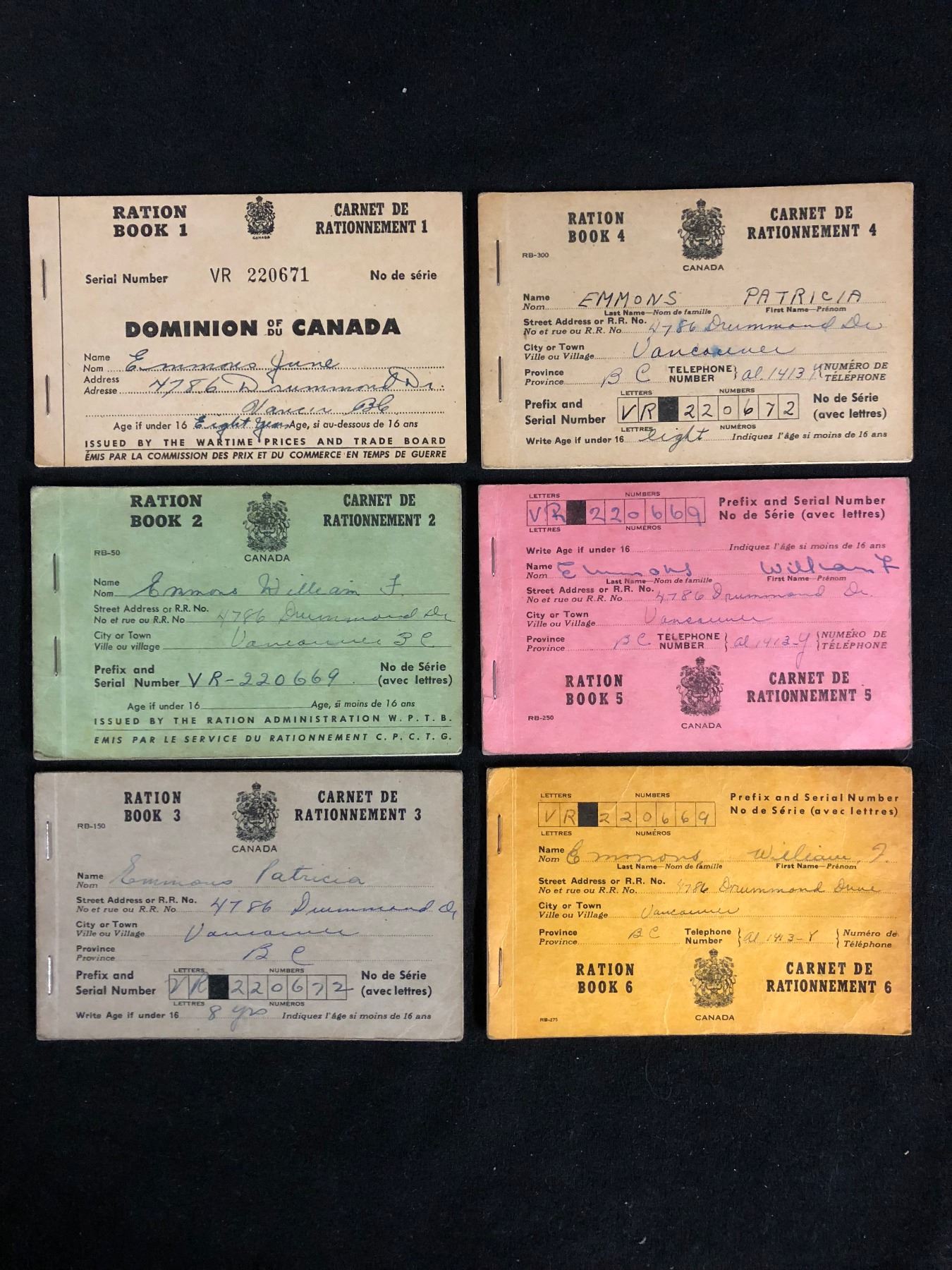 Canadian Ration Books VINTAGE CANADIAN RATION BOOK LOT