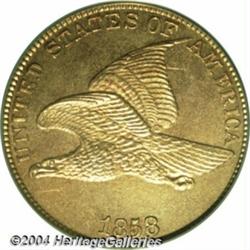 1858 P1C Flying Eagle Cent, Judd-198,