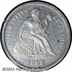 1863 10C Ten Cents, Judd-334, Pollock-406,