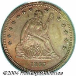 1865 25C Quarter Dollar, Judd-426,
