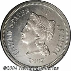 1869 5C Five Cents, Judd-684, Pollock-763,