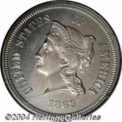 1869 5C Five Cents, Judd-684, Pollock-763,