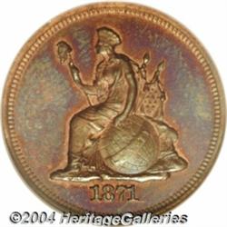 1871 10C Standard Silver Ten Cents, Judd-1075,