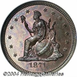 1871 25C Standard Silver Quarter Dollar,