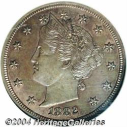1882 5C Liberty Head Five Cents, Judd-1691,