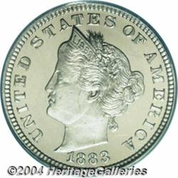 1883 5C Liberty Head Five Cents, Judd-1704,