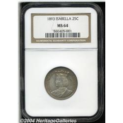 1893 25C Isabella Quarter MS64 NGC. Cartwheel