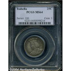 1893 25C Isabella Quarter MS64 PCGS. Gorgeous