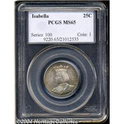 1893 25C Isabella Quarter MS65 PCGS. It is