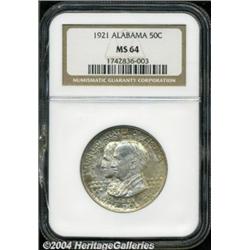 1921 50C Alabama MS64 NGC. Gray toning
