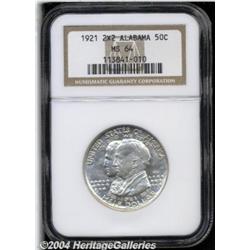 1921 50C Alabama 2x2 MS64 NGC. A shimmering