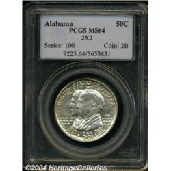 1921 50C Alabama 2x2 MS64 PCGS. Lustrous,