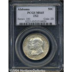 1921 50C Alabama 2x2 MS65 PCGS. Exquisite
