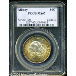 1936 50C Albany MS67 PCGS. Burnt-orange and