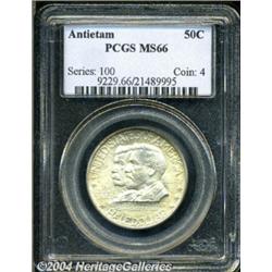 1937 50C Antietam MS66 PCGS. Golden-tan toning