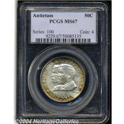 1937 50C Antietam MS67 PCGS. Deep apricot