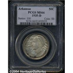 1935-D 50C Arkansas MS66 PCGS. Light crimson