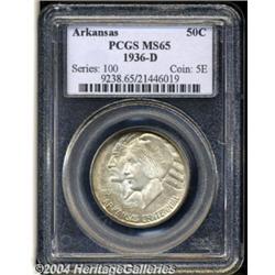 1936-D 50C Arkansas MS65 PCGS. Both sides