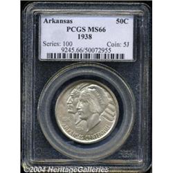 1938 50C Arkansas MS66 PCGS. Booming luster