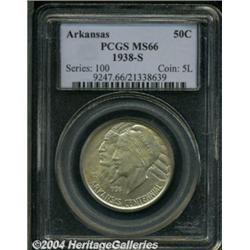 1938-S 50C Arkansas MS66 PCGS. Hints of gold