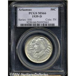 1939-D 50C Arkansas MS66 PCGS. A satiny and