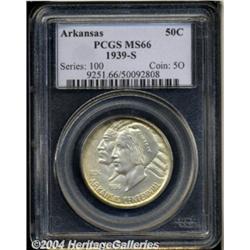 1939-S 50C Arkansas MS66 PCGS. The lower