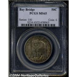 1936-S 50C Bay Bridge MS65 PCGS. Fully struck