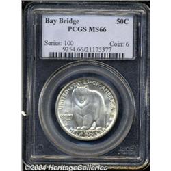 1936-S 50C Bay Bridge MS66 PCGS. A brilliant