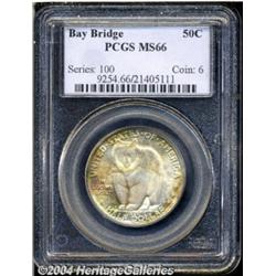 1936-S 50C Bay Bridge MS66 PCGS. Gold, green,