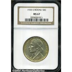 1935-S 50C Boone MS67 NGC. Well struck and