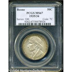 1935/34 50C Boone MS67 PCGS. The light gray