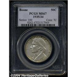 1935/34 50C Boone MS67 PCGS. Fully struck with
