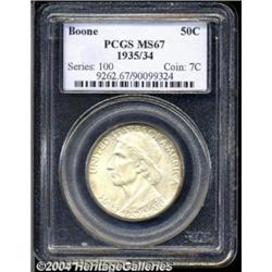 1935/34 50C Boone MS67 PCGS. A very light film