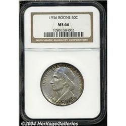 1936 50C Boone MS66 NGC. Light gray-gold
