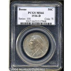 1936-D 50C Boone MS66 PCGS. Rich gold, crimson
