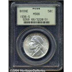1936-S 50C Boone MS66 PCGS. Metallic