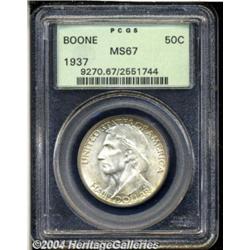 1937 50C Boone MS67 PCGS. Well struck, with