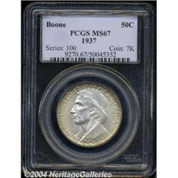 1937 50C Boone MS67 PCGS. The mint luster