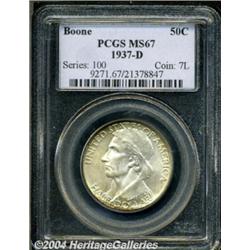 1937-D 50C Boone MS67 PCGS. Light golden