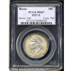 1937-S 50C Boone MS67 PCGS. Iridescent