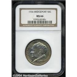 1936 50C Bridgeport MS66 NGC. Well struck and