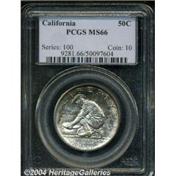 1925-S 50C California MS66 PCGS. Mostly