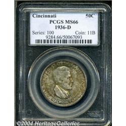 1936-D 50C Cincinnati MS66 PCGS. Mottled