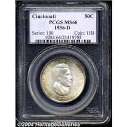 1936-D 50C Cincinnati MS66 PCGS. Uncommonly