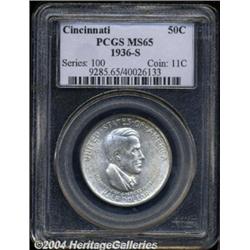 1936-S 50C Cincinnati MS65 PCGS. Freckled