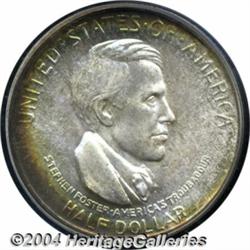 1936-S 50C Cincinnati MS65 PCGS. Rainbow